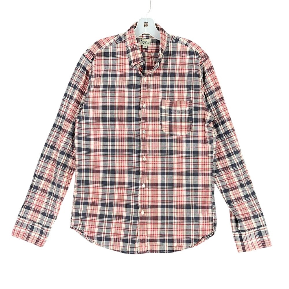 J Crew Indian Madras Shirt Men M Slim Fit‎ Woven Classic Button Business Casual